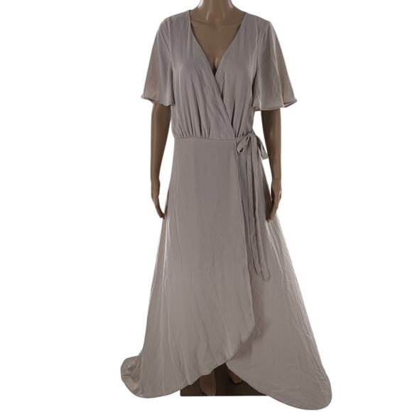 Show Me Your MuMu Sophia Wrap Show Me The Ring Crisp Maxi Dress - Picture 2 of 8